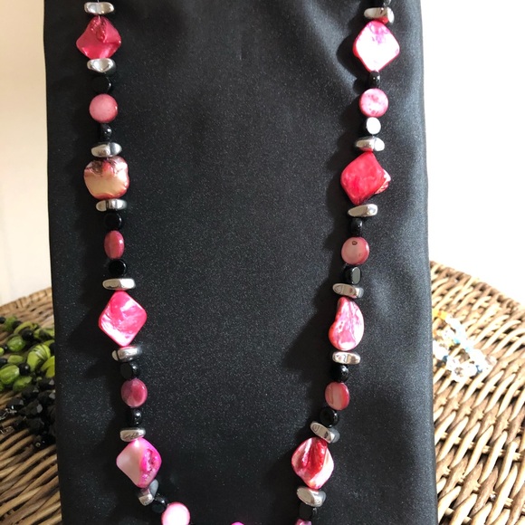 HAND MADE ONE OF A KIND NECKLACE AND HAT BAND 24” - Picture 5 of 6